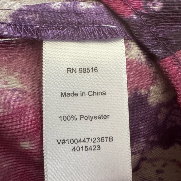 EUC Coldwater Creek Abstract Sleeveless Blouse in Purple, Fuchsia, Tan. - Picture 5 of 5